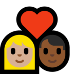 👩🏼‍❤️‍👨🏾 Couple with Heart: Woman, Man, Medium-Light Skin Tone, Medium-Dark Skin Tone, Emoji by Microsoft