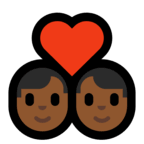 👨🏾‍❤️‍👨🏾 Couple with Heart: Man, Man, Medium-Dark Skin Tone, Emoji by Microsoft