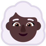 👩🏿‍🦳 Frau: Dunkle Hautfarbe, Weißes Haar Emoji von Microsoft