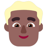 👱🏾‍♂️ Homme Blond : Peau Mate Emoji par Microsoft