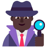 🕵🏿‍♂️ Detektiv: Dunkle Hautfarbe Emoji von Microsoft
