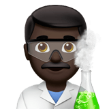 👨🏿‍🔬 Man Scientist: Dark Skin Tone, Emoji by Apple