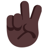 ✌🏿 Victory Hand: Dark Skin Tone, Emoji by Microsoft