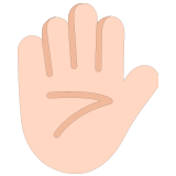 ✋🏻 Erhobene Hand: Helle Hautfarbe Emoji von Microsoft