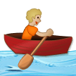 🚣🏼 Personne Ramant Dans Une Barque : Peau Moyennement Claire Emoji par Samsung