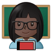 👩🏿‍🏫 Woman Teacher: Dark Skin Tone, Emoji by Samsung