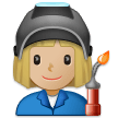 👩🏼‍🏭 Fabrikarbeiterin: Mittelhelle Hautfarbe Emoji von Samsung