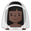 👰🏿‍♀️ Woman with Veil: Dark Skin Tone, Emoji by Samsung