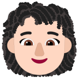 👩🏻‍🦱 Woman: Light Skin Tone, Curly Hair, Emoji by Microsoft
