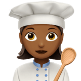 👩🏾‍🍳 Woman Cook: Medium-Dark Skin Tone, Emoji by Apple