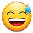 😅 Visage Souriant Avec Une Goutte De Sueur Emoji par Samsung