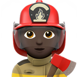 🧑🏿‍🚒 Pompier : Peau Foncée Emoji par Apple