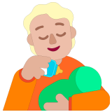 🧑🏼‍🍼 Person Feeding Baby: Medium-Light Skin Tone, Emoji by Microsoft
