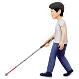 🧑🏻‍🦯 Person with White Cane: Light Skin Tone, Emoji by Apple