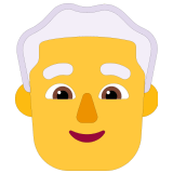 👨‍🦳 Homme : Cheveux Blancs Emoji par Microsoft