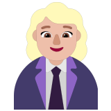 👩🏼‍💼 Woman Office Worker: Medium-Light Skin Tone, Emoji by Microsoft