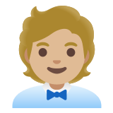 🧑🏼‍💼 Büroangestellte(r): Mittelhelle Hautfarbe Emoji von Google