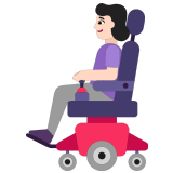 👩🏻‍🦼 Woman in Motorized Wheelchair: Light Skin Tone, Emoji by Microsoft