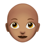 👩🏽‍🦲 Woman: Medium Skin Tone, Bald, Emoji by Apple