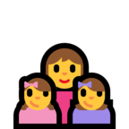 👩‍👧‍👧 Familie: Frau, Mädchen Und Mädchen Emoji von Microsoft