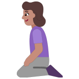 🧎🏽‍♀️ Woman Kneeling: Medium Skin Tone, Emoji by Microsoft