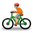 🚴🏼 Person Biking: Medium-Light Skin Tone, Emoji by Samsung