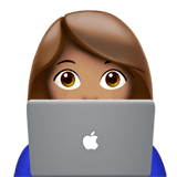 👩🏽‍💻 Woman Technologist: Medium Skin Tone, Emoji by Apple