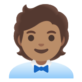 🧑🏽‍💼 Büroangestellte(r): Mittlere Hautfarbe Emoji von Google