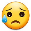 😥 Visage Triste Mais Soulagé Emoji par Samsung