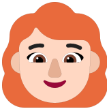 👩🏻‍🦰 Woman: Light Skin Tone, Red Hair, Emoji by Microsoft