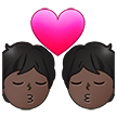 💏🏿 Kiss: Dark Skin Tone, Emoji by Samsung