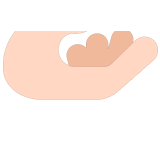 🫴🏻 Palm Up Hand: Light Skin Tone, Emoji by Microsoft