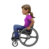 👩🏽‍🦽 Woman in Manual Wheelchair: Medium Skin Tone, Emoji by Apple