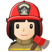 👩🏻‍🚒 Woman Firefighter: Light Skin Tone, Emoji by Samsung