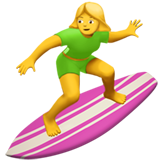 🏄‍♀️ Woman Surfing, Emoji by Apple