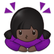 🙇🏿‍♀️ Woman Bowing: Dark Skin Tone, Emoji by Samsung