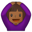 🙆🏾‍♀️ Woman Gesturing Ok: Medium-Dark Skin Tone, Emoji by Samsung