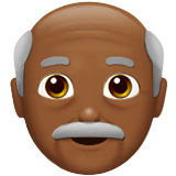 👴🏾 Пожилой Мужчина: Темный Тон Кожи, смайлик от Apple
