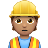 👷🏽 Bauarbeiter(in): Mittlere Hautfarbe Emoji von Apple