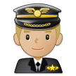 👨🏼‍✈️ Man Pilot: Medium-Light Skin Tone, Emoji by Samsung