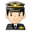 👨🏻‍✈️ Man Pilot: Light Skin Tone, Emoji by Samsung