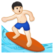 🏄🏻‍♂️ Man Surfing: Light Skin Tone, Emoji by Samsung