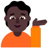 💁🏿 Person Tipping Hand: Dark Skin Tone, Emoji by Microsoft