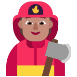 🧑🏽‍🚒 Pompier : Peau Légèrement Mate Emoji par Microsoft