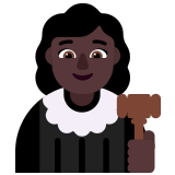 👩🏿‍⚖️ Woman Judge: Dark Skin Tone, Emoji by Microsoft