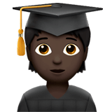🧑🏿‍🎓 Student(in): Dunkle Hautfarbe Emoji von Apple