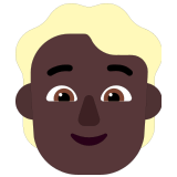 👱🏿 Personne Blonde : Peau Foncée Emoji par Microsoft