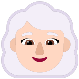 👩🏻‍🦳 Woman: Light Skin Tone, White Hair, Emoji by Microsoft