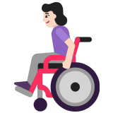 👩🏻‍🦽 Woman in Manual Wheelchair: Light Skin Tone, Emoji by Microsoft