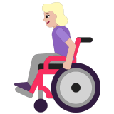 👩🏼‍🦽 Woman in Manual Wheelchair: Medium-Light Skin Tone, Emoji by Microsoft